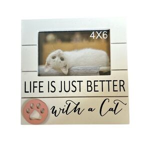 Francesca's White and Pink Cat Frame